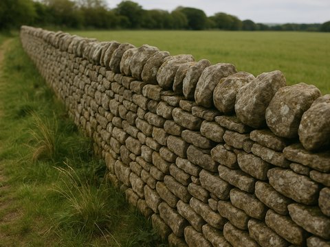 The longest continuous visible stretch of Hadrian's Wall near Birdoswald Fort